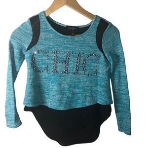 Jessica Simpson Girls Blue CHIC Layered Top Sz S